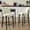 Beige, variant on Set of 2 Modern Faux Linen Counter Stools with Solid Wood Legs & Foot Ring, Ergonomic Bar Stools for Kitchen Island Home Bar,Beige