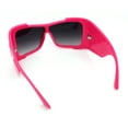 thumbnail image 3 of XXL Curved Wrap Around Rectangular Thick Arm Sport Plastic Sunglasses Fuchsia - Smoke, 3 of 8