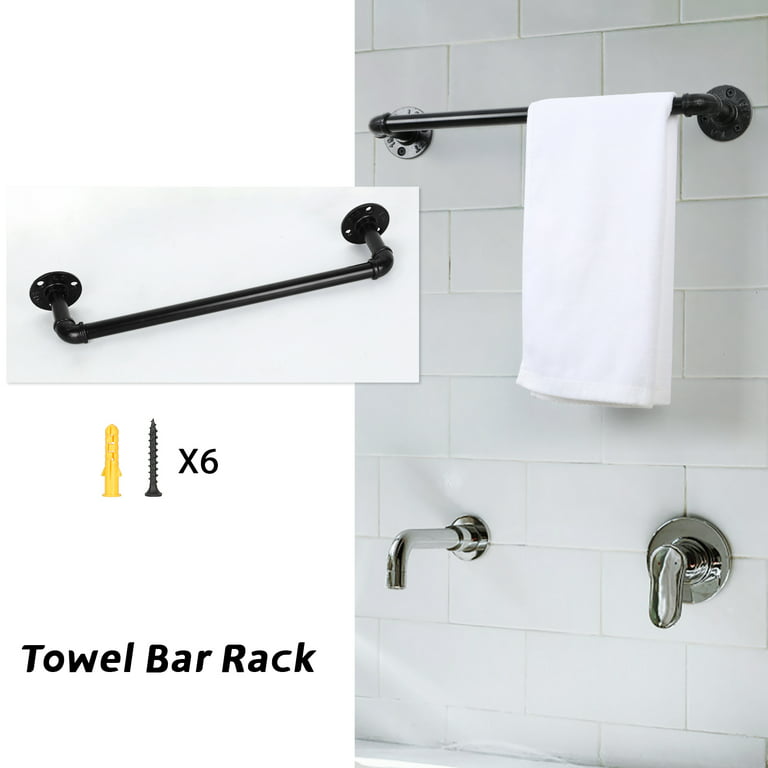 5-Pieces Industrial Pipe Towel Holder Set, Farmhouse Vintage Style