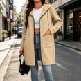 thumbnail image 2 of QIbmong Women's Zip-up Hoodie Oversized Light Fleece Long Sleeve Sweatshirts Casual Winter Jackets Coat with Pockets(XXL,Khaki), 2 of 9