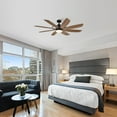 thumbnail image 2 of Parrot Uncle 60 Inch Farmhouse LED Windmill Ceiling Fan with Lights and Remote, Reversible DC Motor, 6 Speeds, Brown, 2 of 8