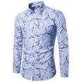 thumbnail image 1 of Mens Long Sleeve Floral Print Fit Shirt Casual Party Formal Tops Blouse Shirt, 1 of 8