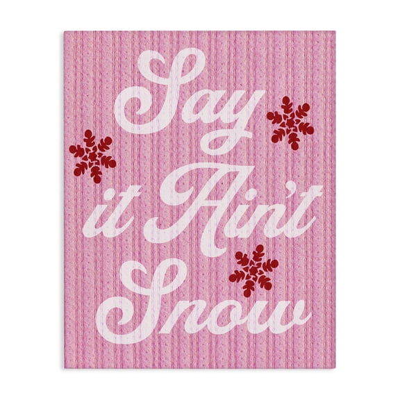 Stupell Industries Rustic Lodge Pink Say It Ain't Snow Canvas Art, 16 x 20, by Lil' Rue