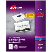 Avery Name Badges with Magnets, 3" x 4", 24 Badges (8780)
