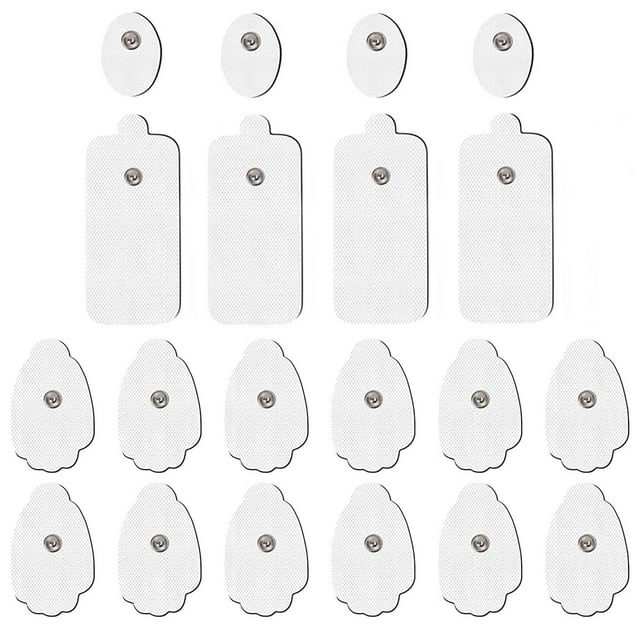 Almohadillas de electrodos para unidad TENS (20 unidades, 3,5 mm) para estimulador muscular. Almohadillas de repuesto para unidad TENS. Almohadillas de estimulación a presión. Conector a presión para