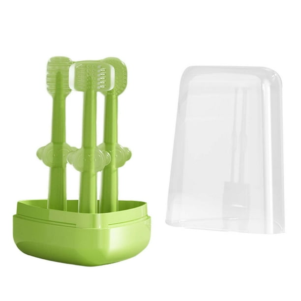 Limpiador de cepillos de dientes para bebés Cepillo de dientes de limpieza bucal para 0-18 meses Verde Sunnimix Cepillo de dientes más limpio