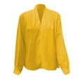 thumbnail image 7 of Long Sleeve Shirts For Women Trendy V Neck Summer Tops Dressy Casual Chiffon Blouses Loose Fit Work Blouse Top Womens Shirt Sleeve Tops Work Shirts for Women Long Sleeve Womens Button down Shirts, 7 of 7