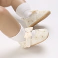 thumbnail image 2 of Ticikt Pattern Fashion Baby Sneakers with Cute Bow Decoration Hook Loop Non Sole for Toddler First,Color:Beige,6-12 Months, 2 of 9