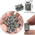 thumbnail image 4 of Dosaele 24 Pieces Norse Viking Rune Beads Hair Beard Pendant Antique DIY Bracelet Jewelry Pendants for Hair Braids Antique Decor, Silver, 4 of 8