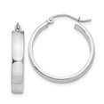 thumbnail image 1 of 14k White Gold Hoop Earrings Round Square Tube, 1 of 8