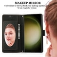 thumbnail image 2 of Crossbody Lanyard for Samsung Galaxy S24 Ultra Case Kickstand【RFID Blocking】 with 5-Card Holder Slot, Soft PU Leather Magnetic Shoulder Wrist Strap for S24 Ultra Wallet Case With Mirror,Black, 2 of 14