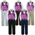 thumbnail image 1 of 4pc Boy Suit Set Eggplant Plum Bow Tie Vest Baby Toddler Kid Formal Pants S-7, 1 of 2