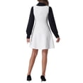thumbnail image 3 of INSPIRE CHIC Women's Dress Tweed Plaid Sleeveless A-Line Pinafore Overall Dress XS White, 3 of 6