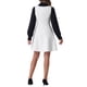 thumbnail image 3 of Vestido A-Line sin mangas de tweed a cuadros para mujeres Inspire Chic L Blanco, 3 of 6