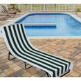 thumbnail image 6 of Hunter Green Stripe Lounge Chair Beach Towel With Top Pocket 26x82, 6 of 6