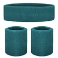 thumbnail image 4 of GOGO Sweatband Set Sports Athletic Exercise Headband Wristband Set Dark Teal, 4 of 9