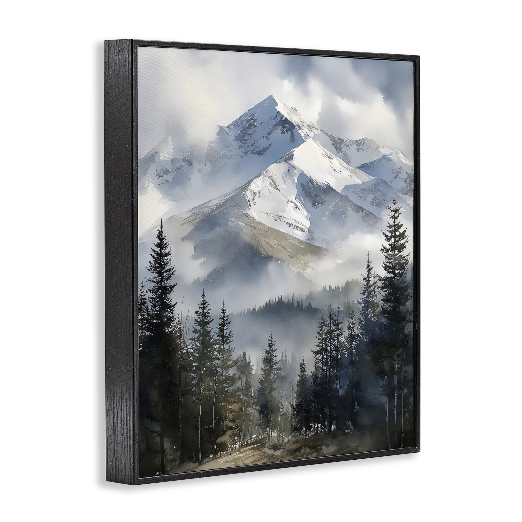 Stupell Industries Snow & Mist Alpines Black Framed Giclee Art, design by Franklyn Gregory