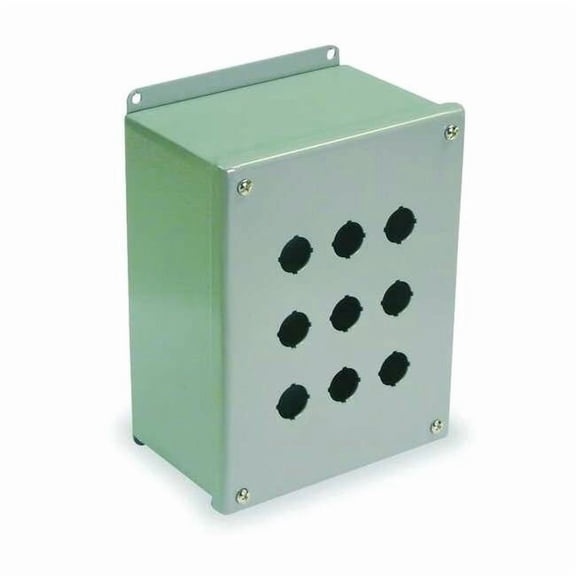 Wiegmann Pushbutton Enclosure,22mm,9 Holes,Steel PBGX9