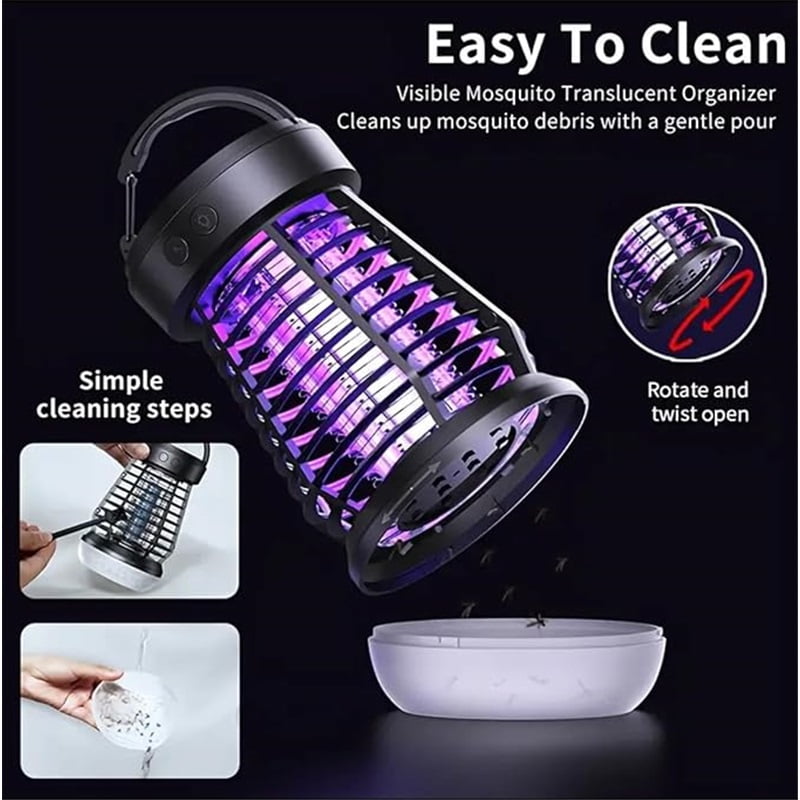 Upgraded Fly Traps,3 in 1 Bug Zapper Outdoor & Indoor, Electric Mosquito Killer Lamp with 2000V Grid & On/Off Switch, Mosquito Traps for Kitchen, Patio, Backyard, and More (black)