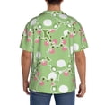 thumbnail image 5 of Naloa Cute Frog2 Men's Loose Fit Cuban Collar Short-Sleeve Shirt with Button-down and Chest Pocket for Everyday Wear Outings - Medium, 5 of 7