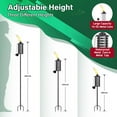 thumbnail image 2 of Citronella Torches for Outside Set of 6, White 16 Oz Outdoor Garden Torches with 3-Prong Grounded Stake, 59 Inch Metal Torch for Garden Décor, Outside Torches for Backyard, Garden, Patio, 2 of 7