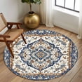 thumbnail image 2 of Round Rugs 5Ft, Orange Brown Southwestern Round Area Rug Washable Indoor Throw Carpet, Boho Traditional Ethnic Classical Soft Non Slip Circle Rug for Cabinet Bathroom Home Decor Aesthetic, 2 of 8