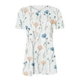 thumbnail image 4 of Xuyuer Women's Printed Pullover Short Sleeved Top With V-neck Button Pleats, 4 of 5