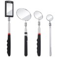 thumbnail image 1 of 4 Pieces Telescoping Inspection Mirror Telescoping LED Lighted Flexible Inspection Mirror Round Mirror Square Mirror Inspection Tool for Checking Observing Vehicle Small Part (Elegant Style), 1 of 5