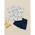 thumbnail image 2 of Kids Baby Boys Shorts Set Short Sleeve Dinosaur Print Shirt with Shorts Toddler Summer Outfit, 2 of 9