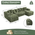 thumbnail image 2 of Wiilayok U Shaped Sectional Sofa,Modular Cloud Corduroy Sofa Couch with Extra Deep Seat for Living Room Sofa, No Assembly, Green, 2 of 9