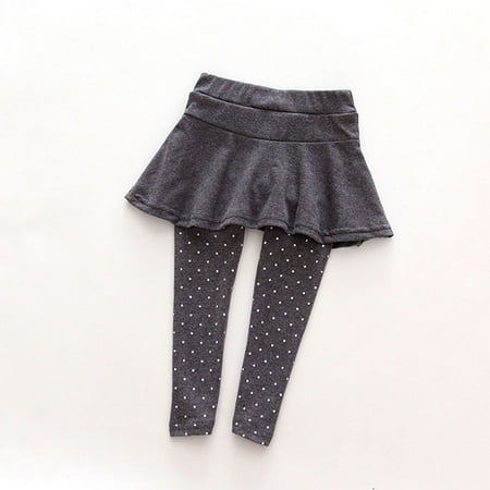 

Clearance Kids Girls Athletic Leggings with Ruffle Tutu Skirt School Sport Pantskirt Pants Tights
