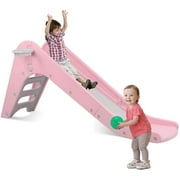 LAZY BUDDY Freestanding Kids Slide Toddler Play Climber Slide Set with Long Slipping Slope & Basketball Hoop