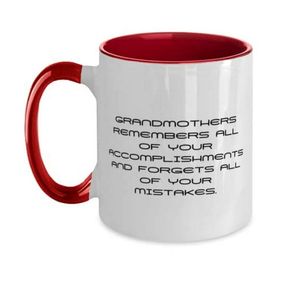 Funny Grandmother Two Tone 11oz Mug, Grandmothers Remembers All Of, For Grandmom, Present From Granddaughter, Cup For Grandmother