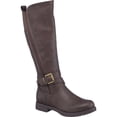 thumbnail image 2 of G.C. SHOES Womens Brown Comfort Aston Round Toe Block Heel Zip-Up Riding Boot 9, 2 of 6