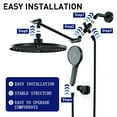 thumbnail image 7 of 12 Inch Coverage High Pressure Rain Shower Head Combo with Adjustable Extension Arm - Wide Rainfall & 5 Modes Handheld Showerhead, Dual Anti-Clog Nozzles for Ultimate Shower Experience, Black, 7 of 7