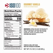 Dymatize ISO100 Hydrolyzed Whey Isolate Protein Powder, Gourmet Vanilla, 20 Servings