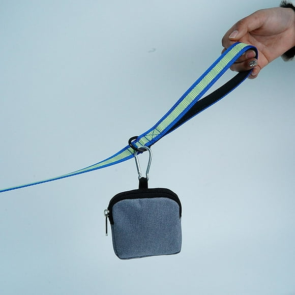 BELOVING Dog Treat Pouch Holder with Carabiner Snack Dispenser for Puppy Dog Training Gray