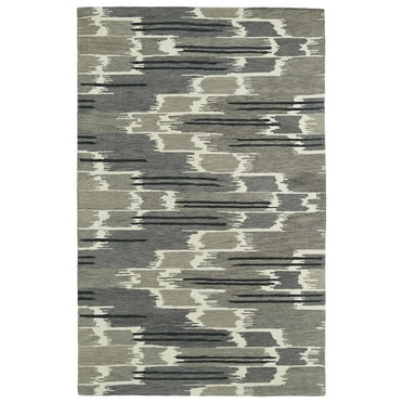 Global Inspiration Ikat Contemporary Rug - Grey - 9' x 12'