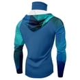 thumbnail image 5 of Men's Geometric Print Sun Hoodie With Built-In Face Mask And Thumbholes Featuring UPF 50+ Protection For Fishing Hiking Hunting Dark Blue M, 5 of 5
