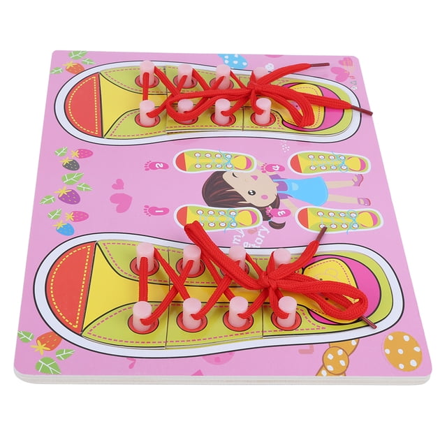 Juguete Para Niños Aprendiendo A Atar Zapatos Vestido De Madera Aprendiendo