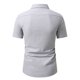 thumbnail image 4 of Blusa y camisa de manga corta con cuello vuelto para hombre, estilo informal de negocios, color liso, con solapa y botones, a la moda, de manga corta, 4 of 8