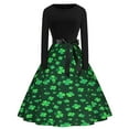 thumbnail image 1 of Qertyioot Patrick's St. Day Robe de Soirée Évasée pour Femmes avec Trèfle, 1 of 9