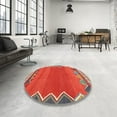 thumbnail image 4 of Ahgly Company Machine Washable Indoor Round Contemporary Copper Red Pink Area Rugs, 8' Round, 4 of 7