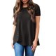thumbnail image 4 of Pullover de Color Sólido de las Mujeres, Nuevo Botón de Manga Corta Cuello Redondo para el Uso Casual Y de Fiesta, Blusa Diaria Suave, Camiseta de Moda Callejera, 4 of 6