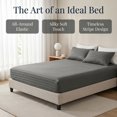 thumbnail image 2 of REGALWOVEN Fitted Sheet, Polyester Stripes Bed Sheets, Breathable and Comfortable Bedding for All Seasons Dark Grey 1 PC 53.9x74.8 inch, 2 of 5