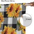 thumbnail image 6 of Yellow Sunflower Curtains, Rustic Farmhouse Black White Buffalo Check Plaid Summer Sunshine Flower Rod Pocket Blackout Window Drapes for Kitchen Bedroom Cafe, 84" W X 84" L, 6 of 6