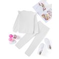 thumbnail image 4 of Arshiner Toddler Girls 2 Piece Fall Outfits Ruffle Trim Long Sleeve Pullover Sweatshirts and Pants, 4 of 6