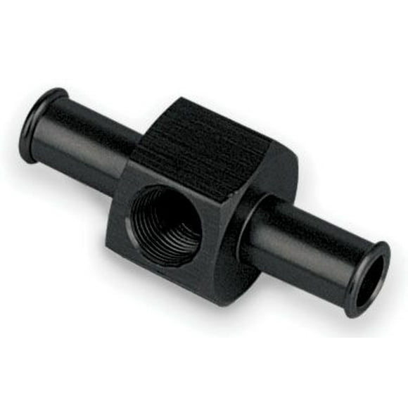 Moroso Performance Raccord de Manomètre de Carburant 65360 3/8 Pouce Tuyau Barb à 3/8 Pouce Tuyau Barb; Droit; Port Latéral NPT 1/8 Pouce; Anodisé; Aluminium; Simple