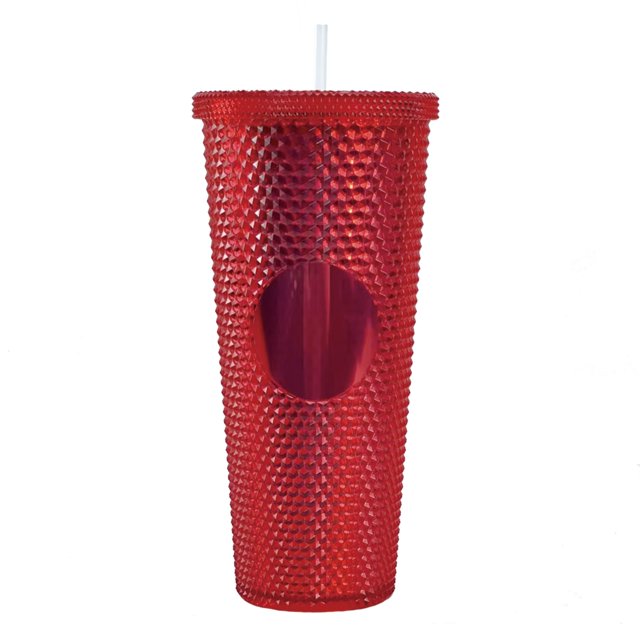 Cute Cup With Straw, 24oz Insulated Double Wall Cold Cup With Lid And Straw, Movie Surrounding Accompanying Cup, Diamond Mug