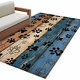 thumbnail image 6 of Navy Blue Brown Area Rug 3x5 Washable Rug Non Slip Rustic Farmhouse Dog Paw Vintage Large Area Rug Indoor Floor Carpet for Entryway Bedroom Kitchen Living Room Home Office Dining Room Nursery, 6 of 8